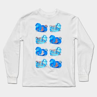 Luv Bunnies Galore - Navy, Teal and Rose Gold Long Sleeve T-Shirt